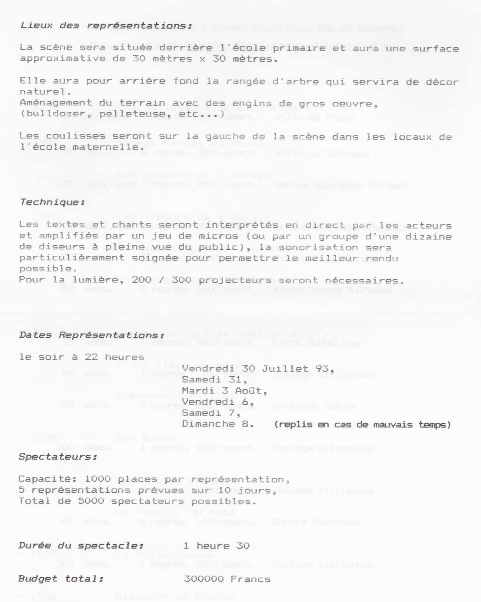 Son et lumière 1993