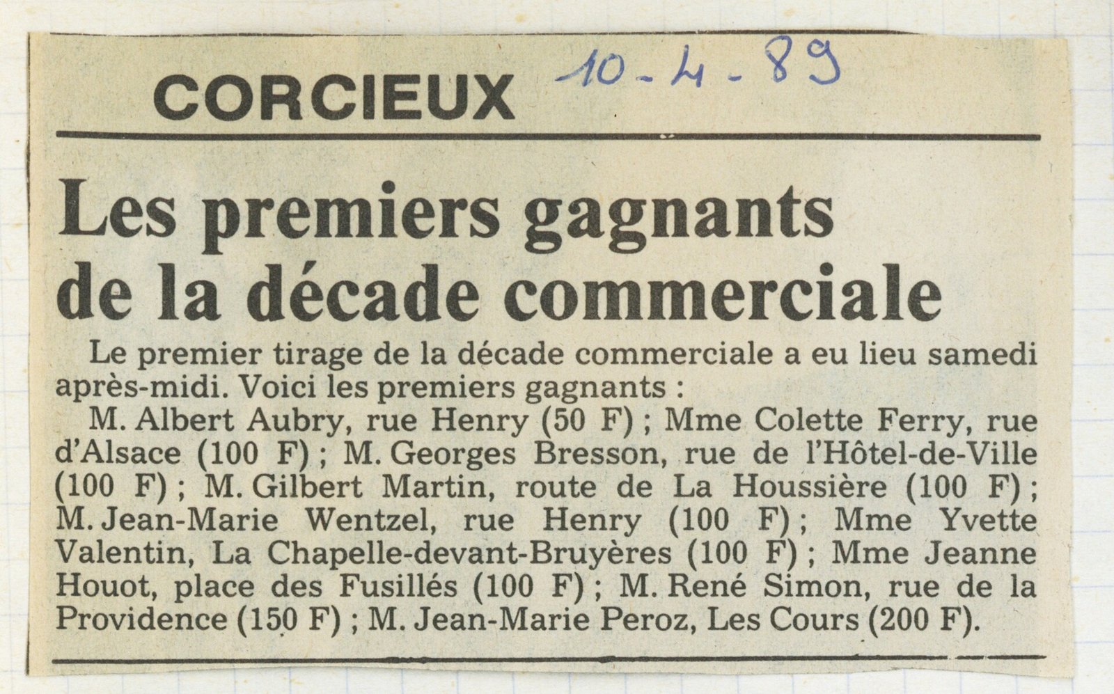 Corcieux 1989