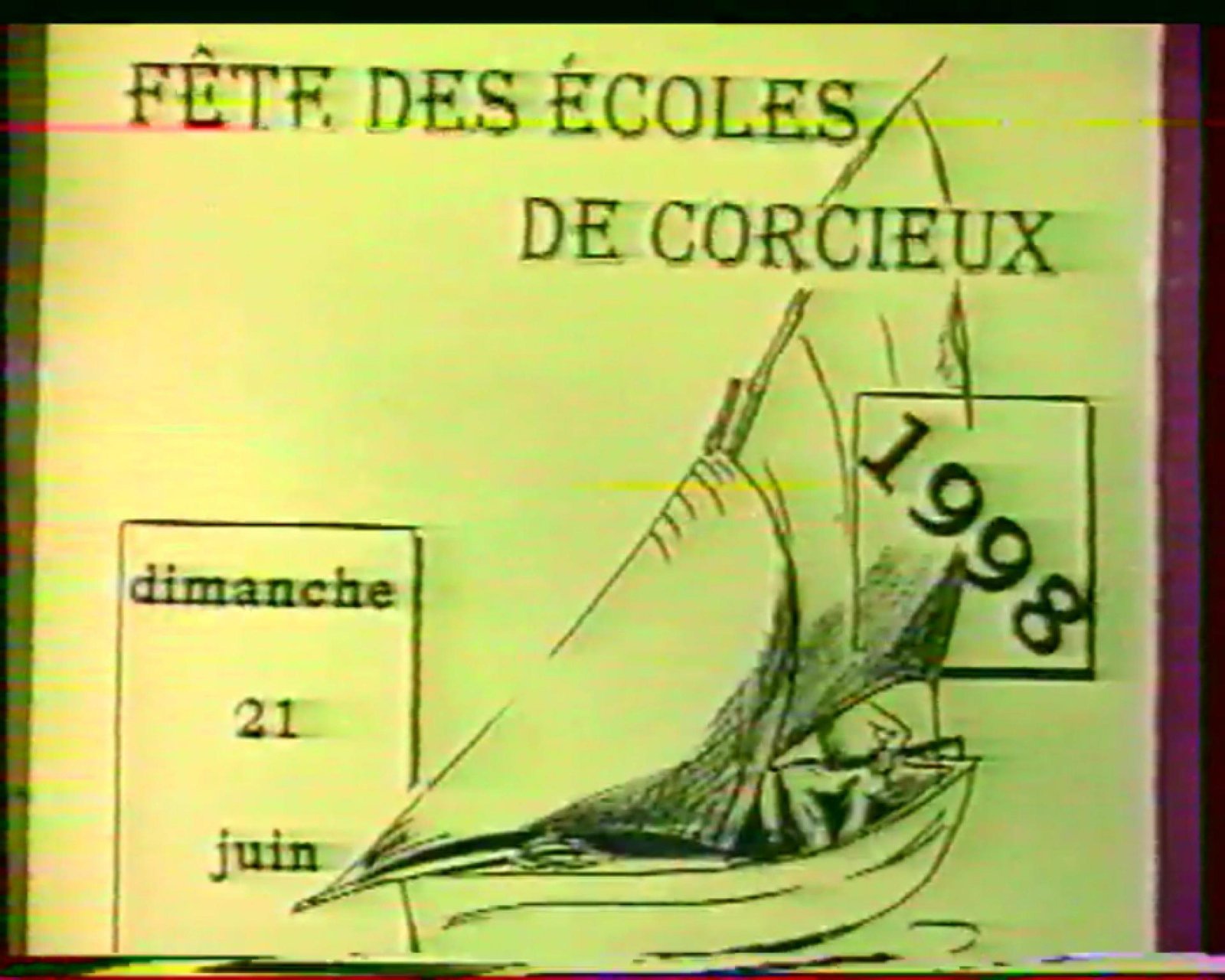 Fête des écoles de Corcieux : spectacle au gymnase et kermesse à l’école – 1998